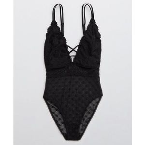 Aerie Black Lace Bodysuit NEW - Medium